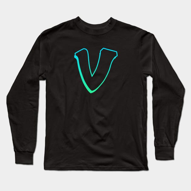 Letter V - Outline Long Sleeve T-Shirt by Dmitri